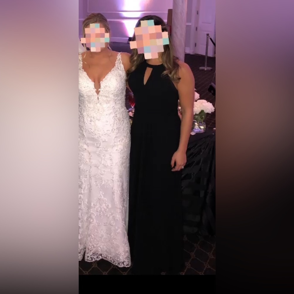 Black David’s Bridal Bridesmaids Dress. Size 8